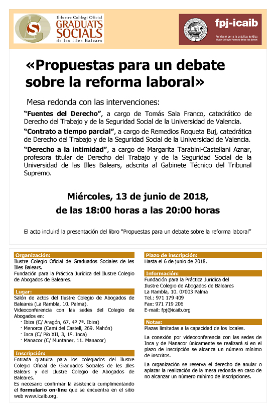 MESA REDONDA "Propuestas para un debate sobre la reforma laboral"